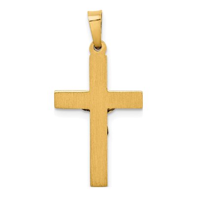 14K Two-Tone Gold INRI Crucifix Pendant – view 5