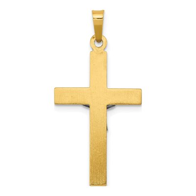 14K Two-Tone Gold INRI Crucifix Pendant – view 5