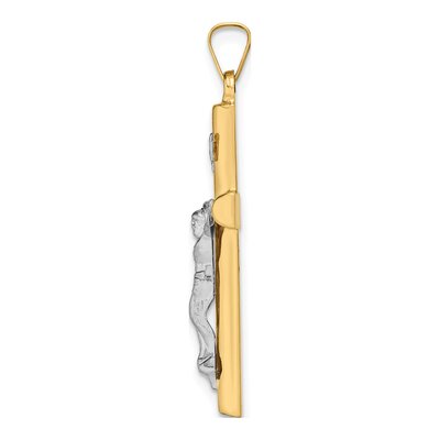 14K Two-Tone Gold INRI Crucifix Pendant – view 3