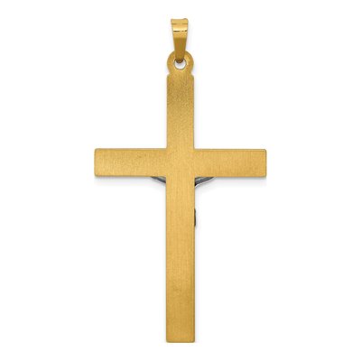 14K Two-Tone Gold INRI Crucifix Pendant – view 5