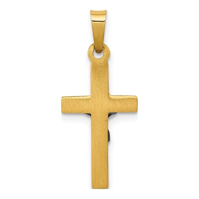 14K Two-Tone Gold INRI Crucifix Pendant – view 5