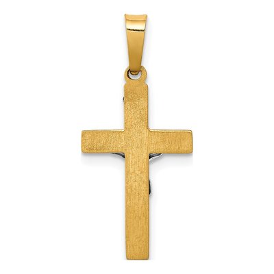 14K Two-Tone Gold INRI Crucifix Pendant – view 5