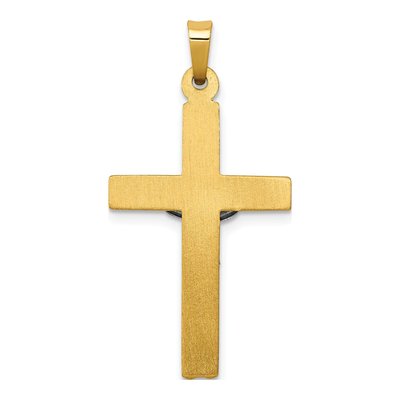 14K Two-Tone Gold INRI Crucifix Pendant – view 5