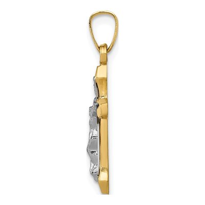 14K Two-Tone Gold INRI Crucifix Pendant – view 3