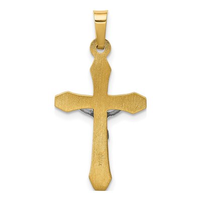 14K Two-Tone Gold INRI Crucifix Pendant – view 5