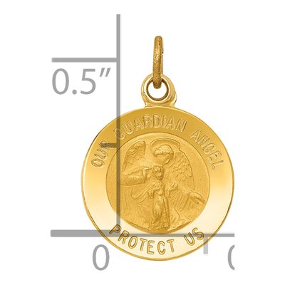 14K Yellow Gold Guardian Angel Medal Charm – view 4