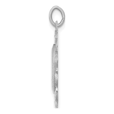 14K White Gold Miraculous Medal Oval Pendant – view 3