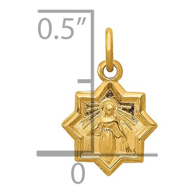 14K Yellow Gold Blessed Virgin Mary Charm – view 4