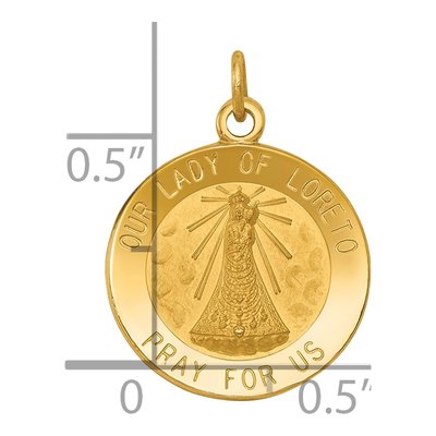 14K Yellow Gold Our Lady of Loreto Medal Charm – view 4