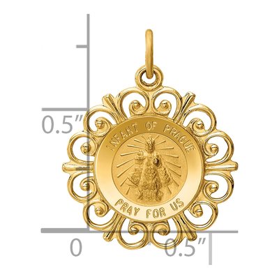 14K Yellow Gold Infant of Prague Medal Charm – view 4