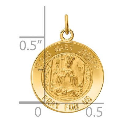 14K Yellow Gold Jesus Mary Joseph Medal Charm – view 4