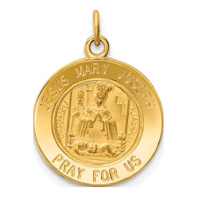 14K Yellow Gold Jesus Mary Joseph Medal Charm