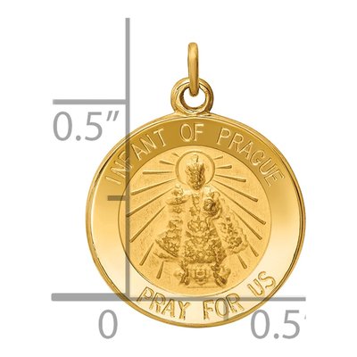 14K Yellow Gold Infant of Prague Medal Charm – view 4