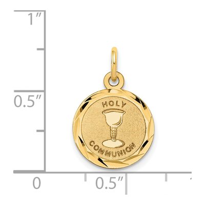 14K Yellow Gold Holy Communion Round Disc Charm – view 4