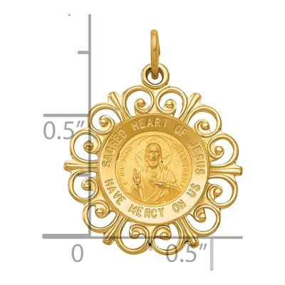 14K Yellow Gold Sacred Heart of Jesus Charm – view 4