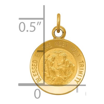 14K Yellow Gold Holy Trinity Medal Pendant – view 4