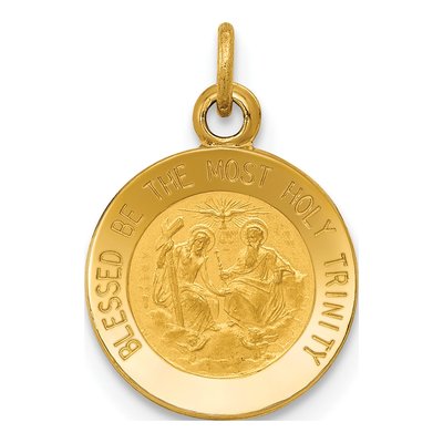 14K Yellow Gold Holy Trinity Medal Pendant