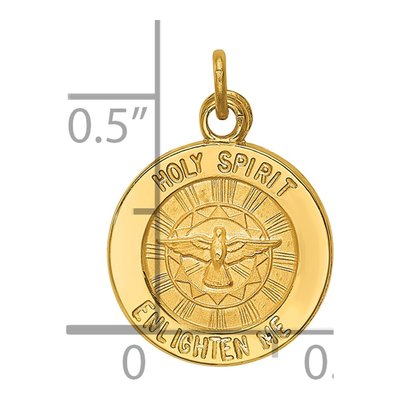 14K Yellow Gold Holy Spirit Medal Pendant – view 4