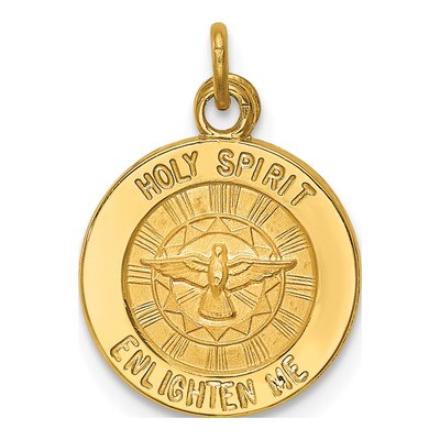 14K Yellow Gold Holy Spirit Medal Pendant