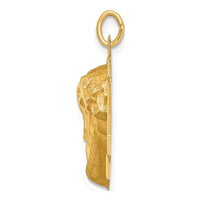14K Yellow Gold Diamond-Cut Jesus Charm – view 3