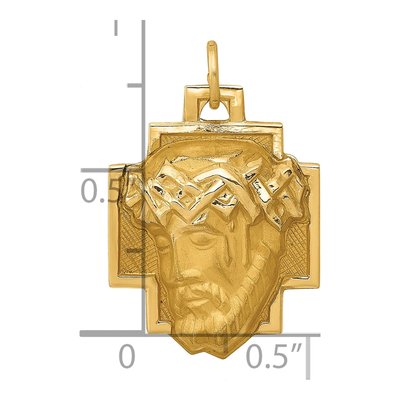 14K Yellow Gold Diamond-Cut Jesus Charm – view 4