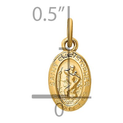 14K Yellow Gold Saint Christopher Medal Charm – view 4