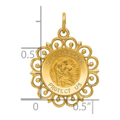 14K Yellow Gold Saint Christopher Medal Charm – view 4
