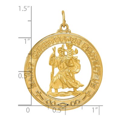 14K Yellow Gold St Christopher Medal Pendant – view 4