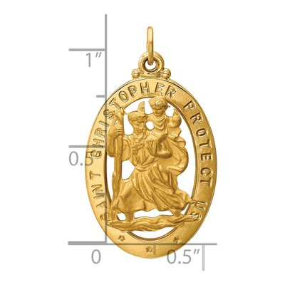 14K Yellow Gold Saint Christopher Medal Pendant – view 4