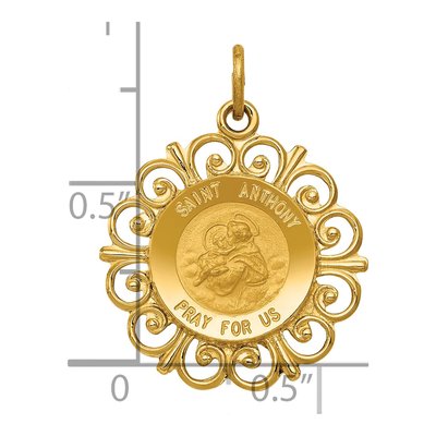 14K Yellow Gold Saint Anthony Medal Pendant – view 4