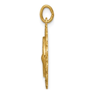 14K Yellow Gold Saint Francis of Assisi Medal Pendant – view 3