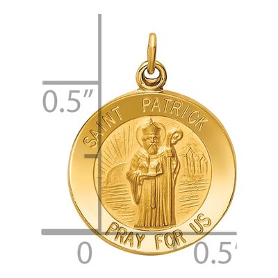 14K Yellow Gold Saint Patrick Medal Charm – view 4