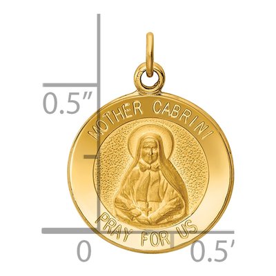 14K Yellow Gold Mother Cabrini Medal Charm – view 4