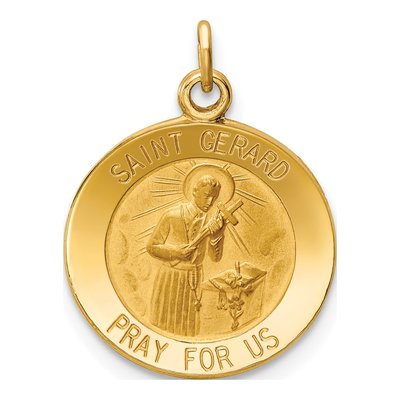 14K Yellow Gold Saint Gerard Medal Charm