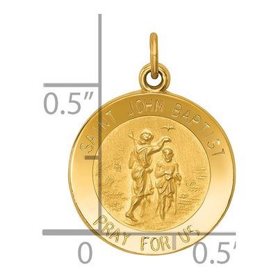 14K Yellow Gold St John Baptist Medal Pendant – view 4