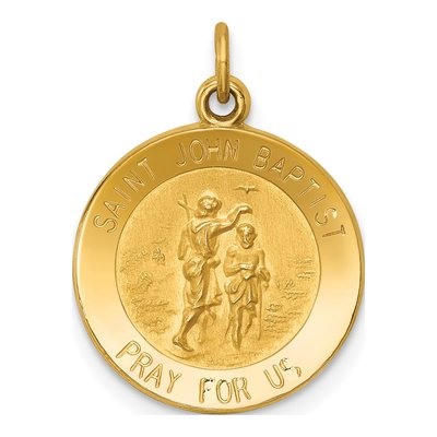 14K Yellow Gold St John Baptist Medal Pendant
