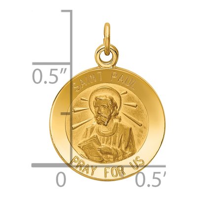 14K Yellow Gold Saint Paul Medal Charm – view 4