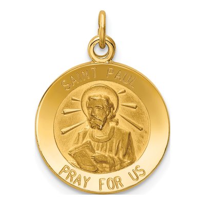 14K Yellow Gold Saint Paul Medal Charm