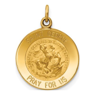 14K Yellow Gold Saint George Medal Charm