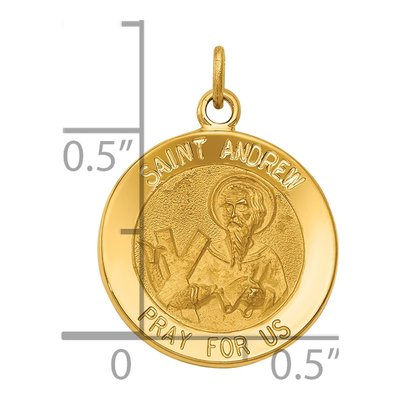 14K Yellow Gold Saint Andrew Medal Charm – view 4