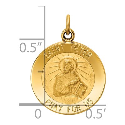14K Yellow Gold Saint Peter Medal Pendant – view 4