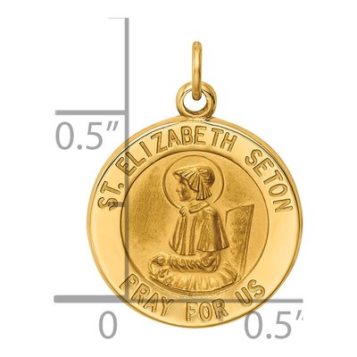 14K Yellow Gold St Elizabeth Seton Medal Charm – view 4