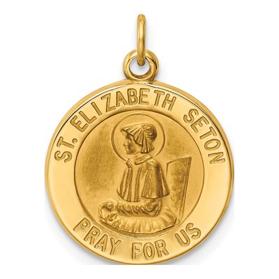 14K Yellow Gold St Elizabeth Seton Medal Charm
