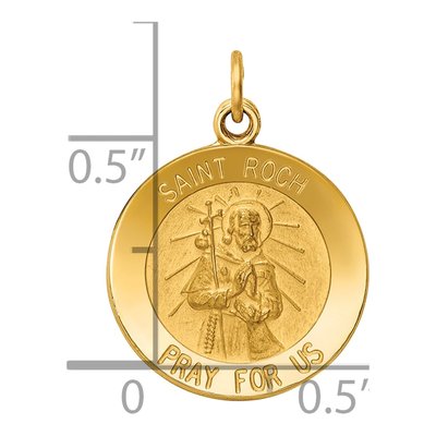 14K Yellow Gold Saint Roch Medal Charm – view 4
