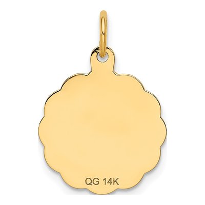 14K Yellow Gold Star of David Disc Pendant – view 4