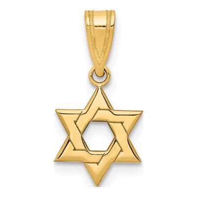 14K Yellow Gold Star of David Pendant