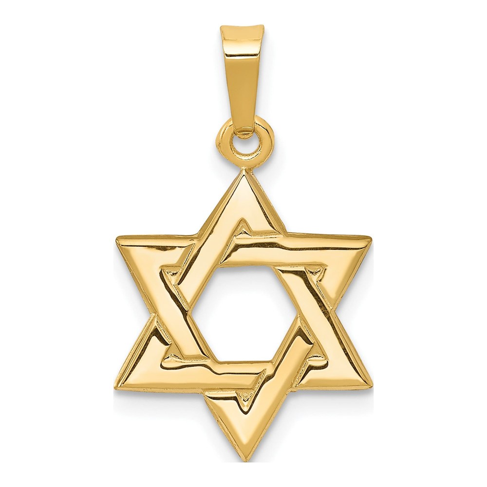 14K Yellow Gold Star of David Pendant
