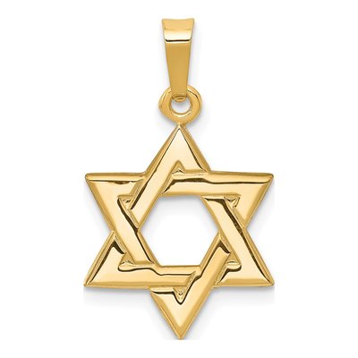 14K Yellow Gold Star of David Pendant
