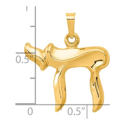 14K Yellow Gold Chai Pendant – view 5