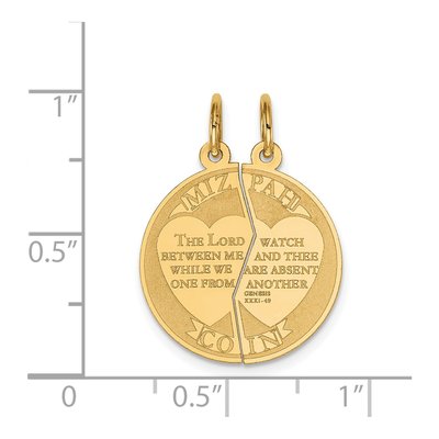 14K Yellow Gold Mizpah Coin Charm – view 4